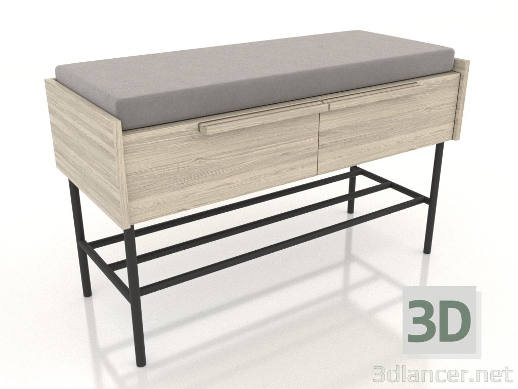 3d model Bench 2 (lightened oak) - preview