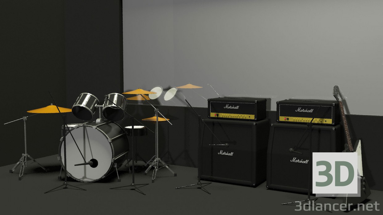 3d model The Interior of a recording studio - preview