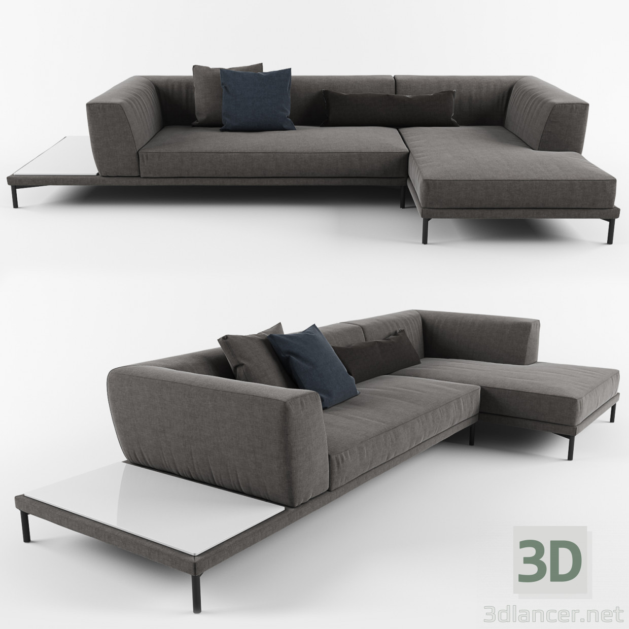 modello 3D Gratis divano - anteprima