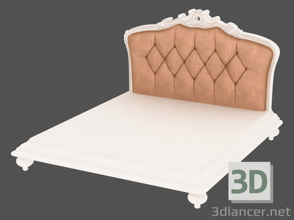 3d model Cama doble en estilo Art Deco - vista previa