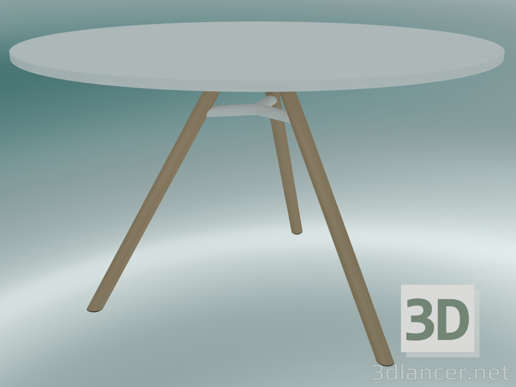 3d model Mesa MART (9835-01 (⌀ 120cm), H 73cm, blanco HPL, aluminio, chapa de fresno natural) - vista previa