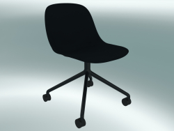 Chair swivel Fiber on 4 wheels (Black)