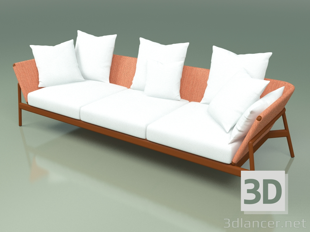 3D Modell Sofa 003 (Metallrost, Batyline Orange) - Vorschau