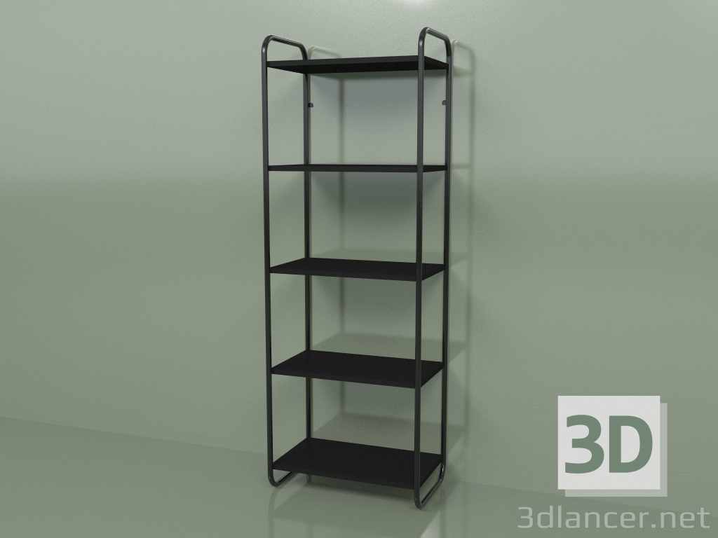 modello 3D Scaffalature strette (nere) - anteprima