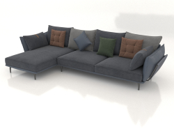 Sofa Oregon (330x185cm) corner left (blue-grey)