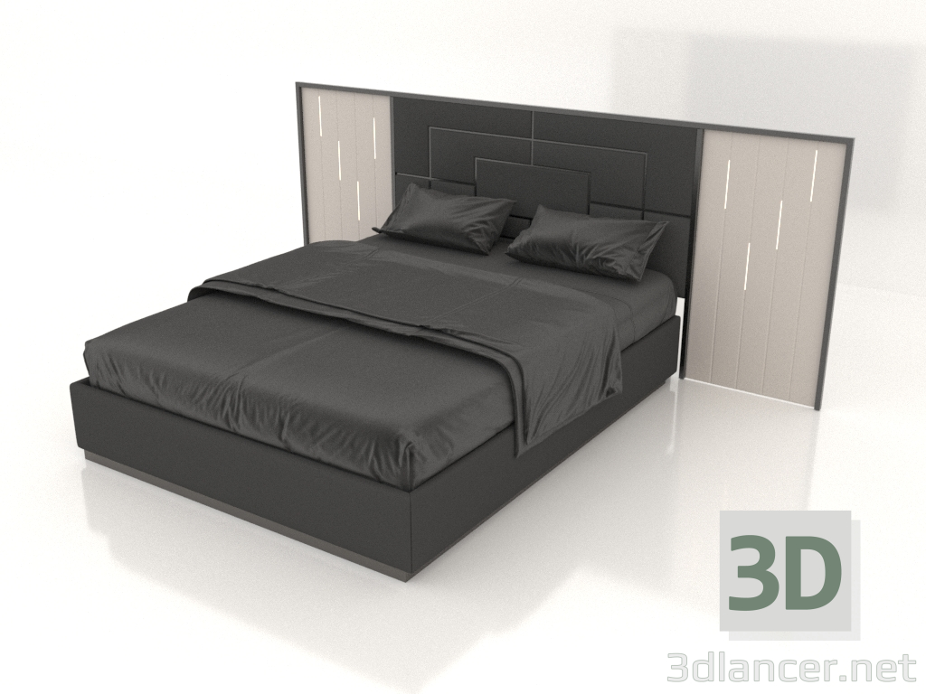 Modelo 3d Cama de casal (Estella) - preview