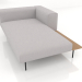 3d model Chaise longue con reposabrazos y estante a la derecha - vista previa