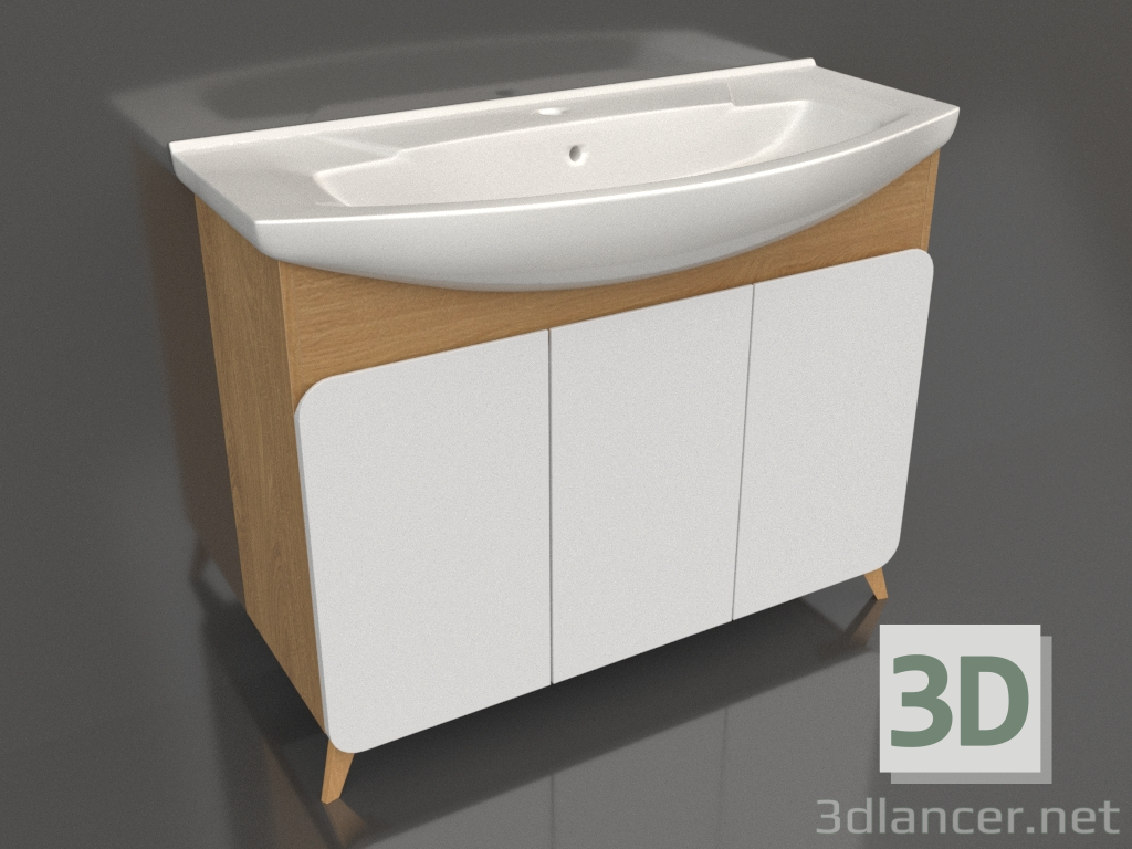 3D modeli Yer dolabı 105 cm (BAS0110DZ) - önizleme