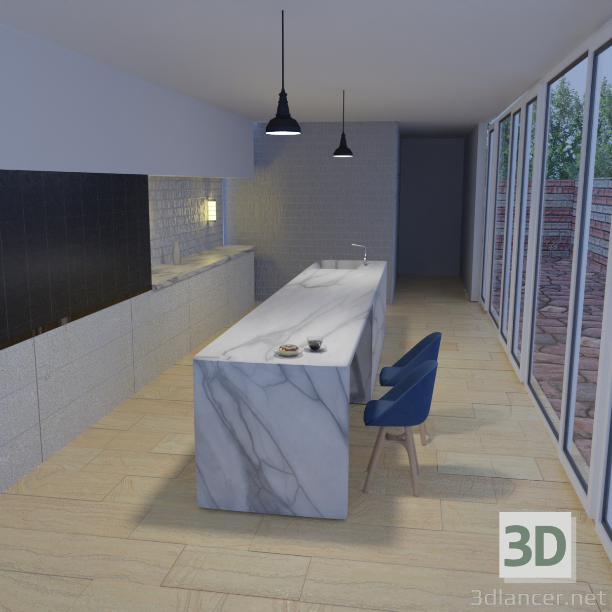 modello 3D di Stanza della cucina comprare - rendering