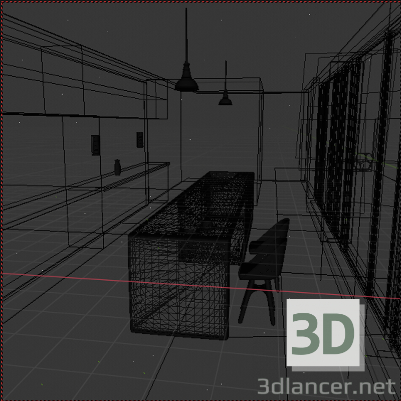 modello 3D di Stanza della cucina comprare - rendering