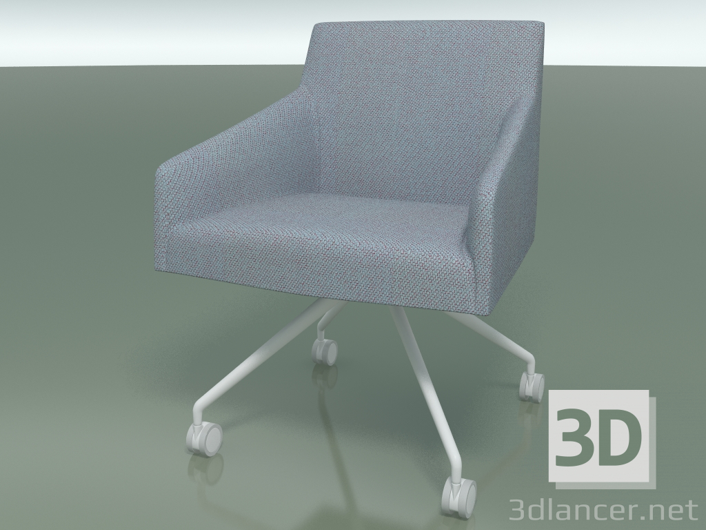 modello 3D Poltrona 2708 (con rotelle, con rivestimento in tessuto, V12) - anteprima