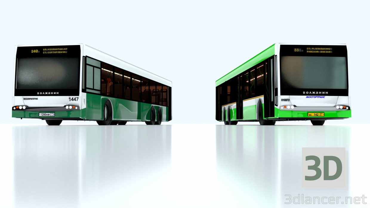 3d City bus Volzhanin-6270.00 Cityritm-15 model buy - render