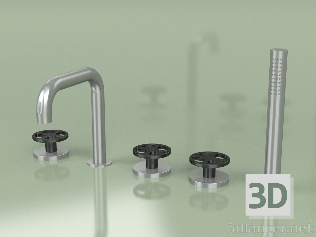 3d model Mixer with swivel spout and hydro-progressive mixer with hand shower (20 98, AS-ON) - preview