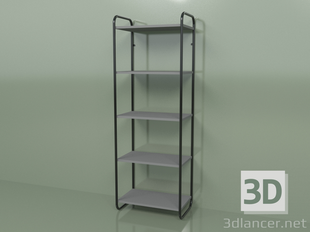 3d model Narrow shelving unit (light gray) - preview