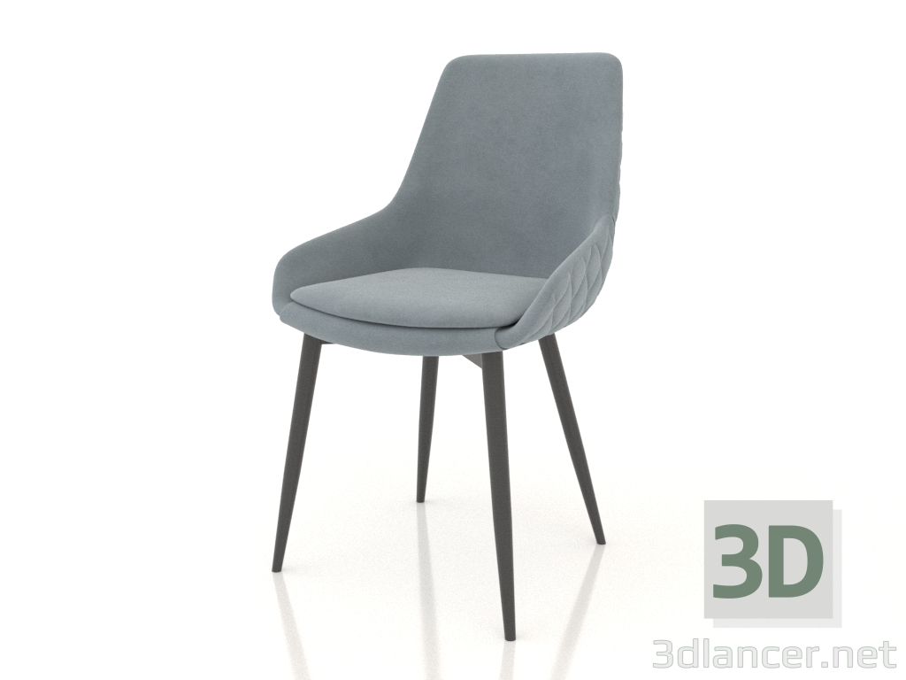 modello 3D Sedia Gerti (grigio-blu - nero) - anteprima