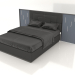 Modelo 3d Cama de casal (azul) - preview