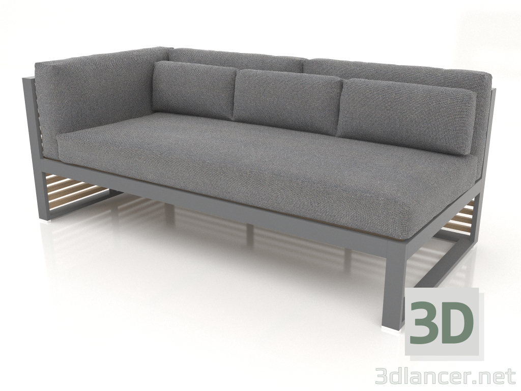 Modelo 3d Sofá modular, seção 1 esquerda (Antracite) - preview