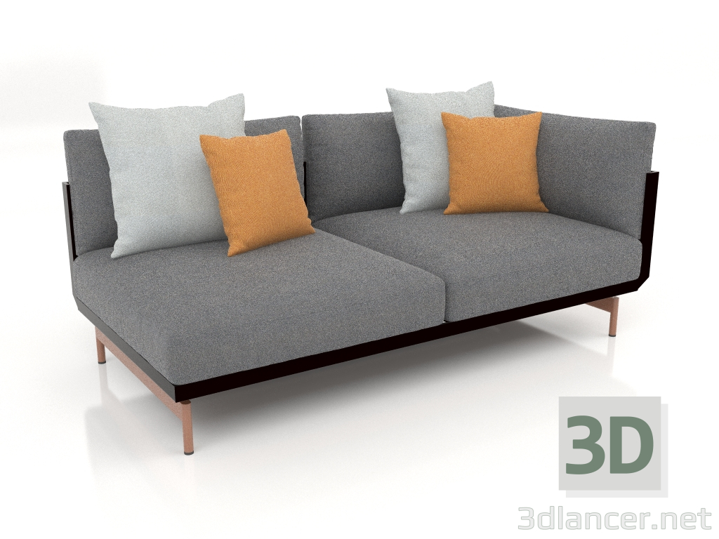 3d model Módulo sofá sección 1 derecha (Negro) - vista previa