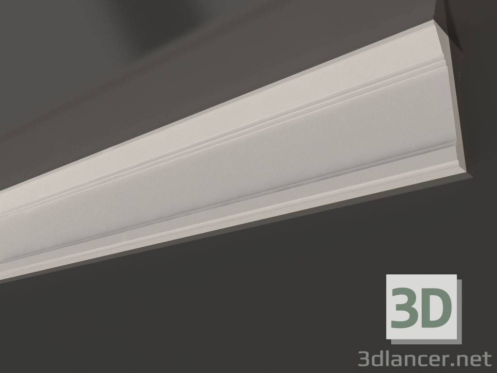 3d model Plaster ceiling cornice smooth KG 052 1 (105х27) - preview