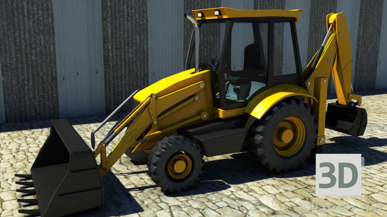 3D modeli buldozer - önizleme