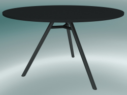 Table MART (9835-01 (⌀ 120cm), H 73cm, noir HPL, extrusion en aluminium, thermolaqué noir)