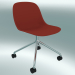 modèle 3D Chaise pivotante en fibre sur 4 roues (Dusty Red, Chrome) - preview