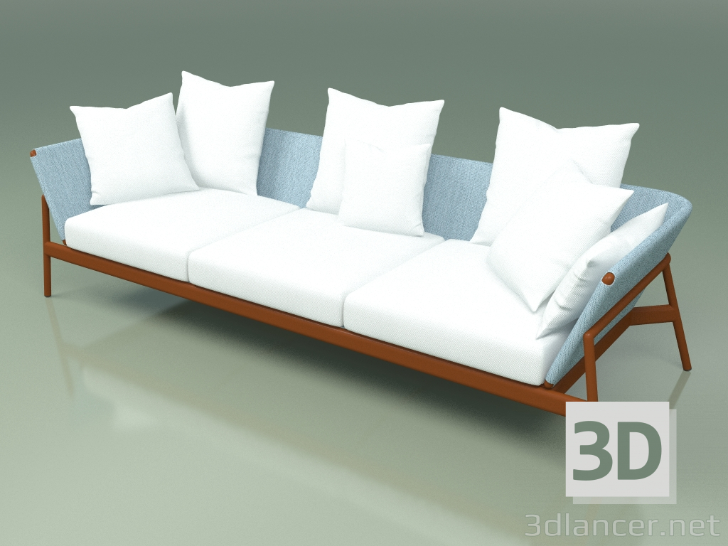 3D Modell Sofa 003 (Metallrost, Batyline Sky) - Vorschau