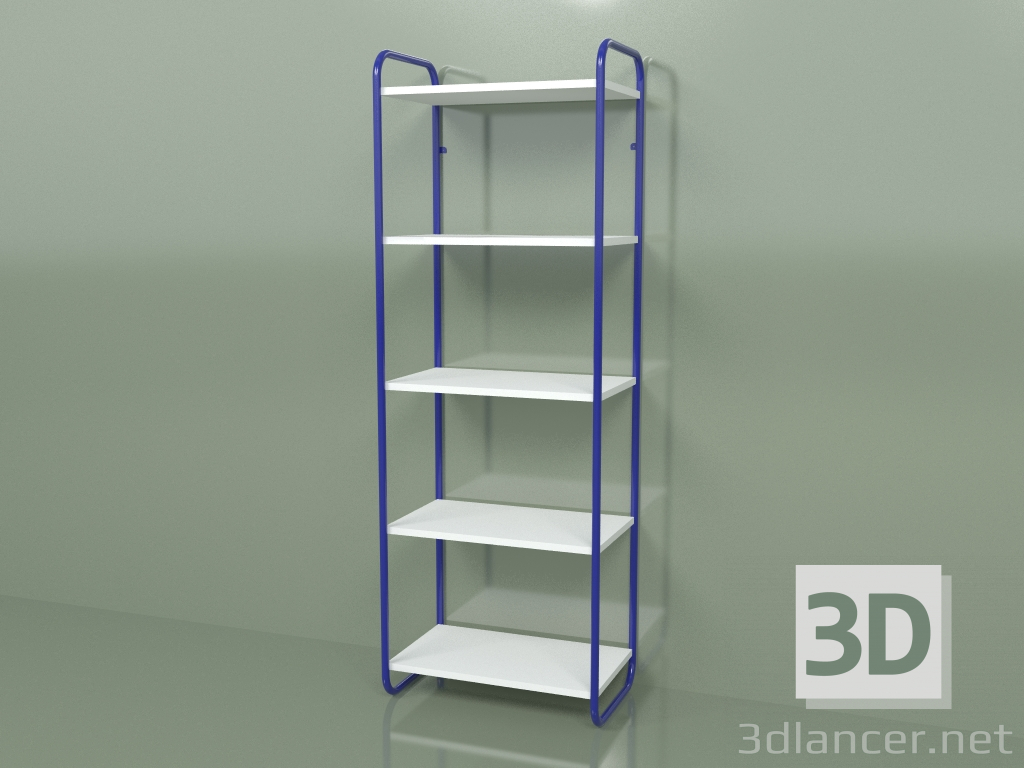 3d model Estantería estrecha (azul) - vista previa