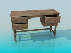 Scrivania in legno con cassetti