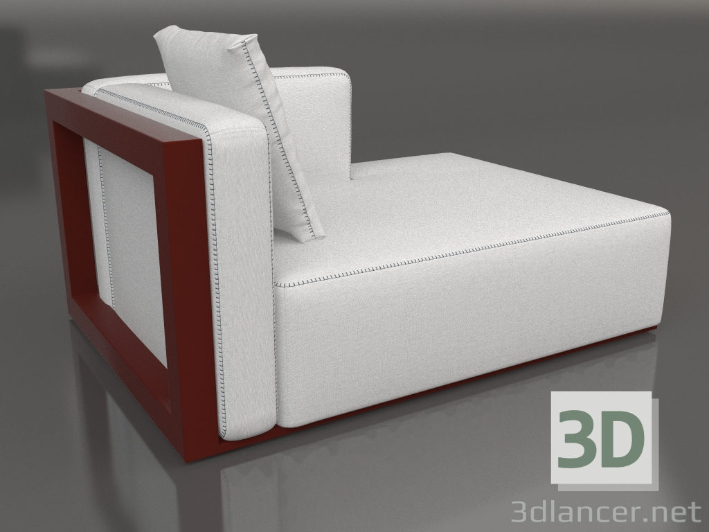 3d model Sofa module, section 2 right (Wine red) - preview