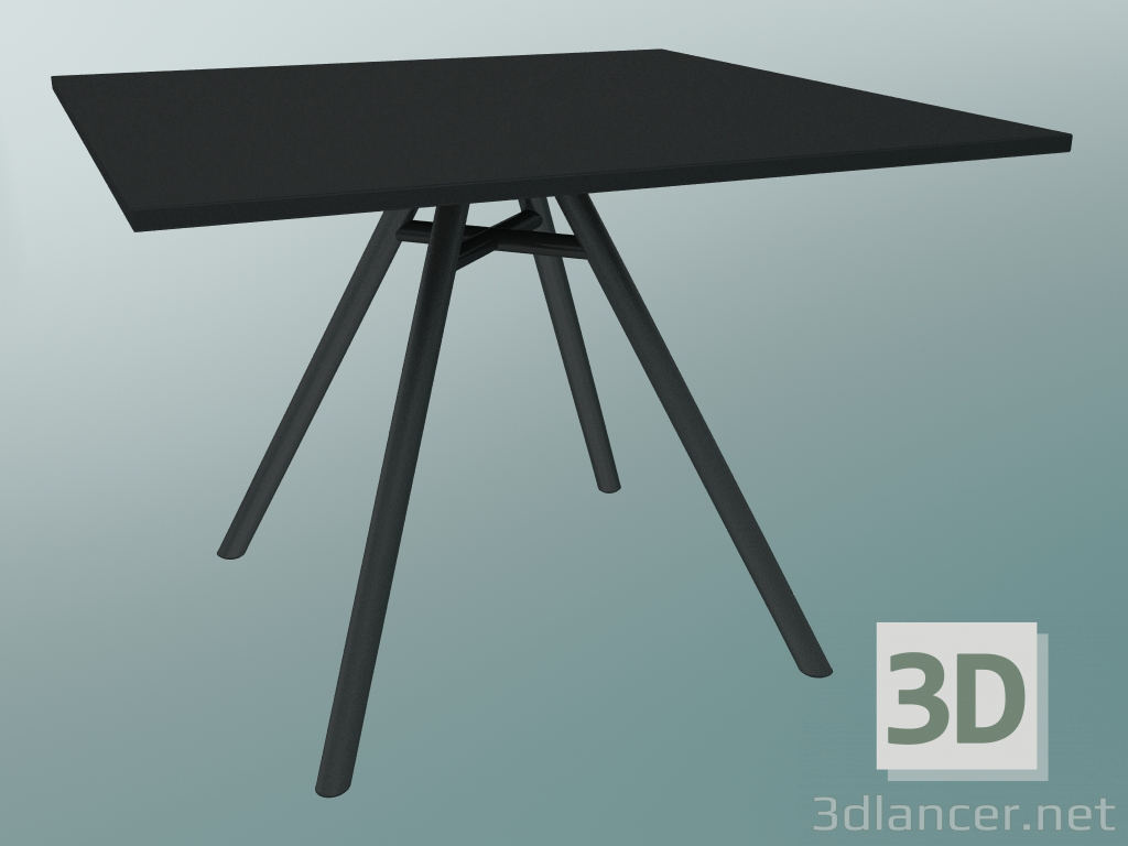 Modelo 3d Mesa MART (9843-01 (100x100cm), H 73cm, preto HPL, extrusão de alumínio, revestimento em pó preto) - preview