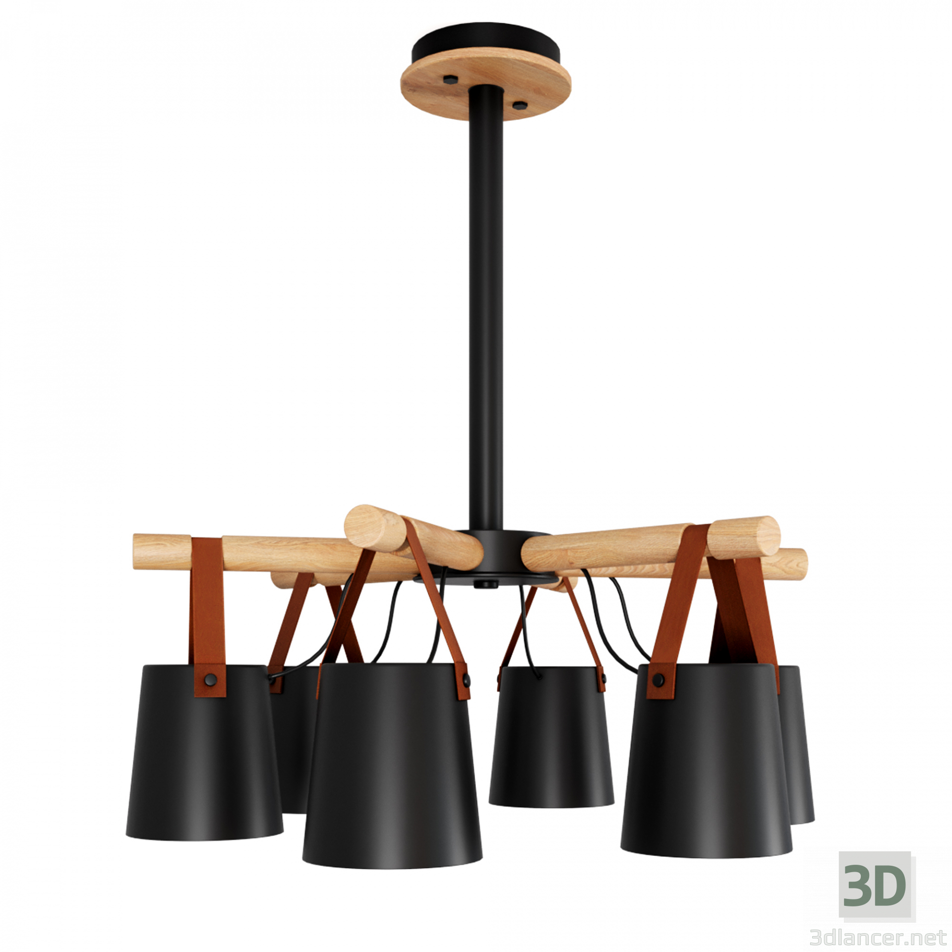 3d Modern Nordic Drop Down Pendant Chandelier 6 model buy - render