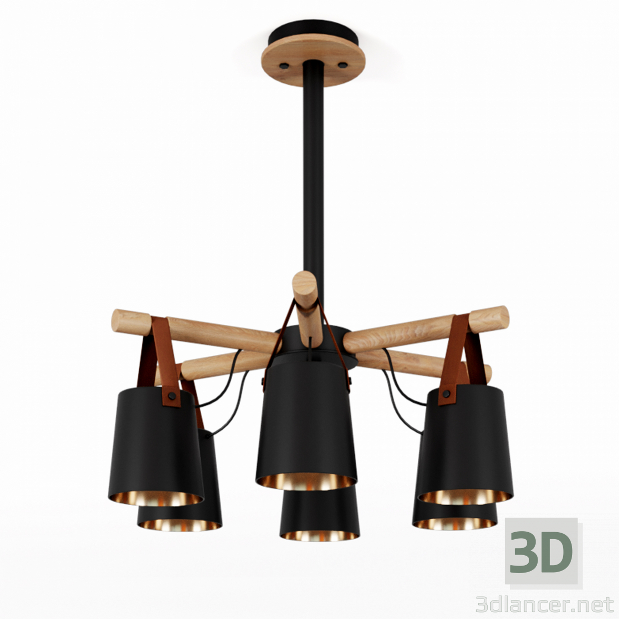 3d Modern Nordic Drop Down Pendant Chandelier 6 model buy - render