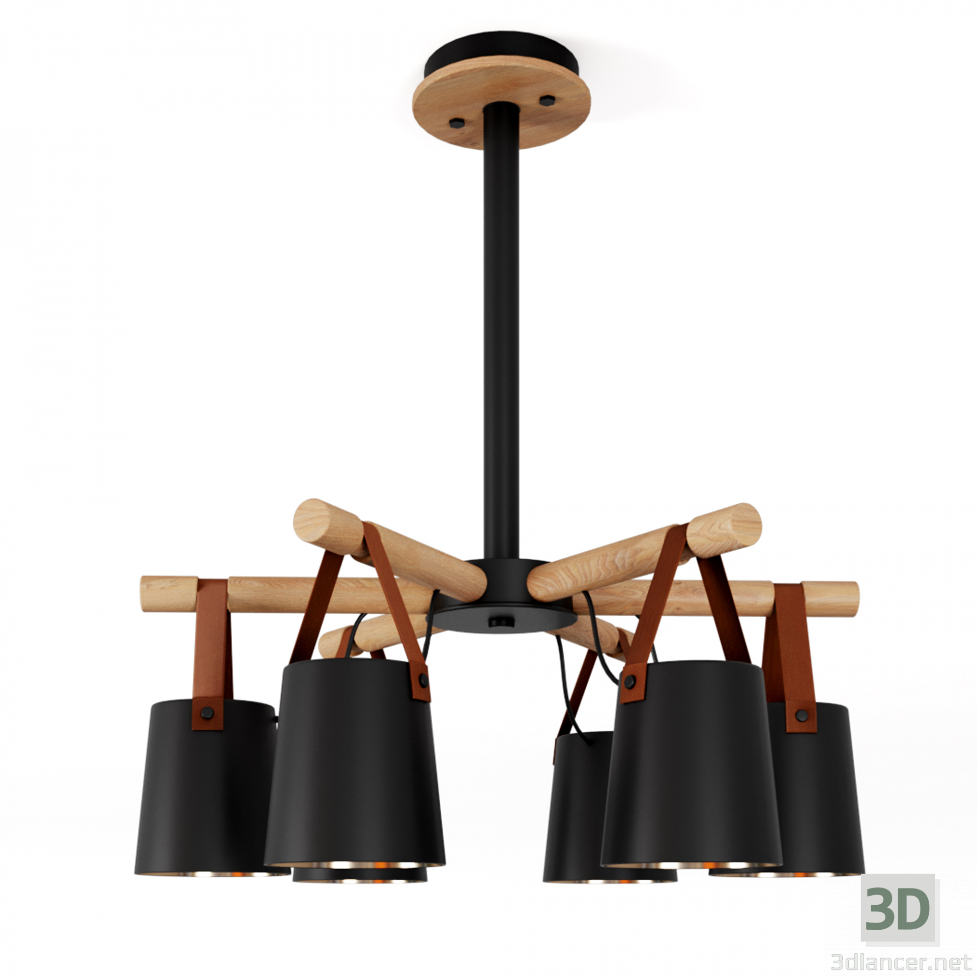 3d Modern Nordic Drop Down Pendant Chandelier 6 model buy - render