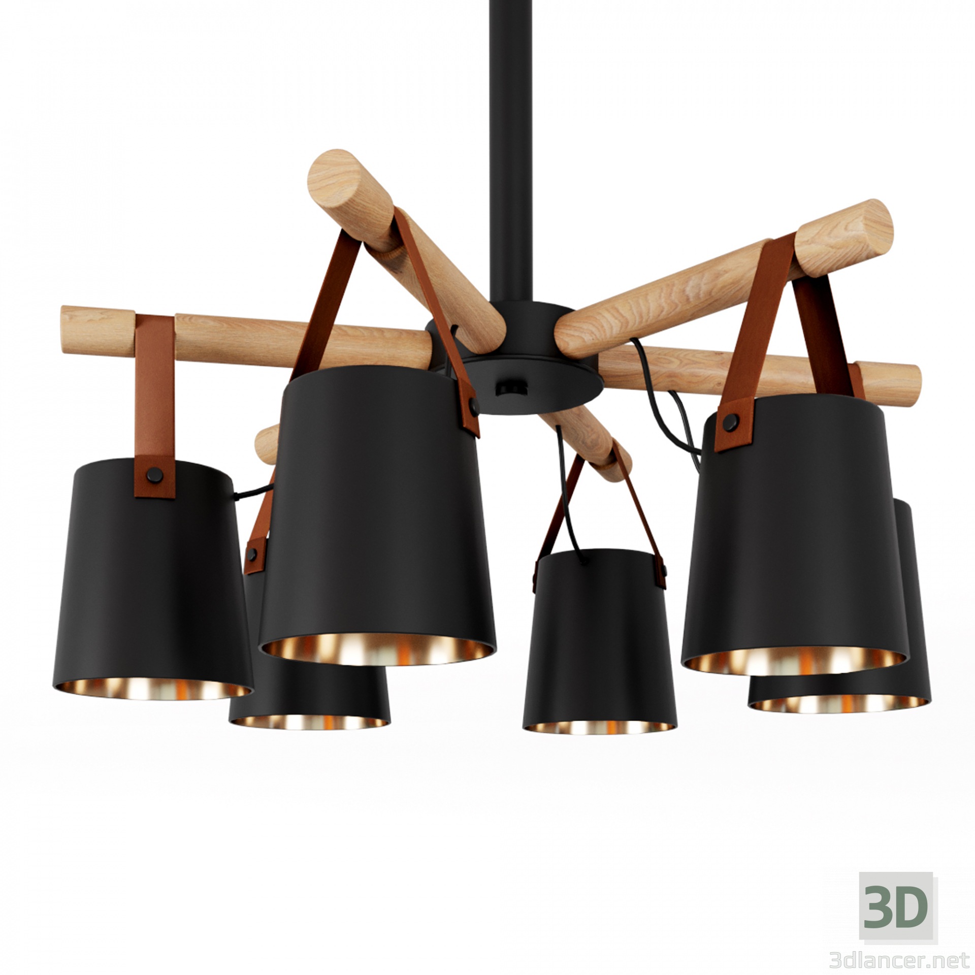 3d Modern Nordic Drop Down Pendant Chandelier 6 model buy - render