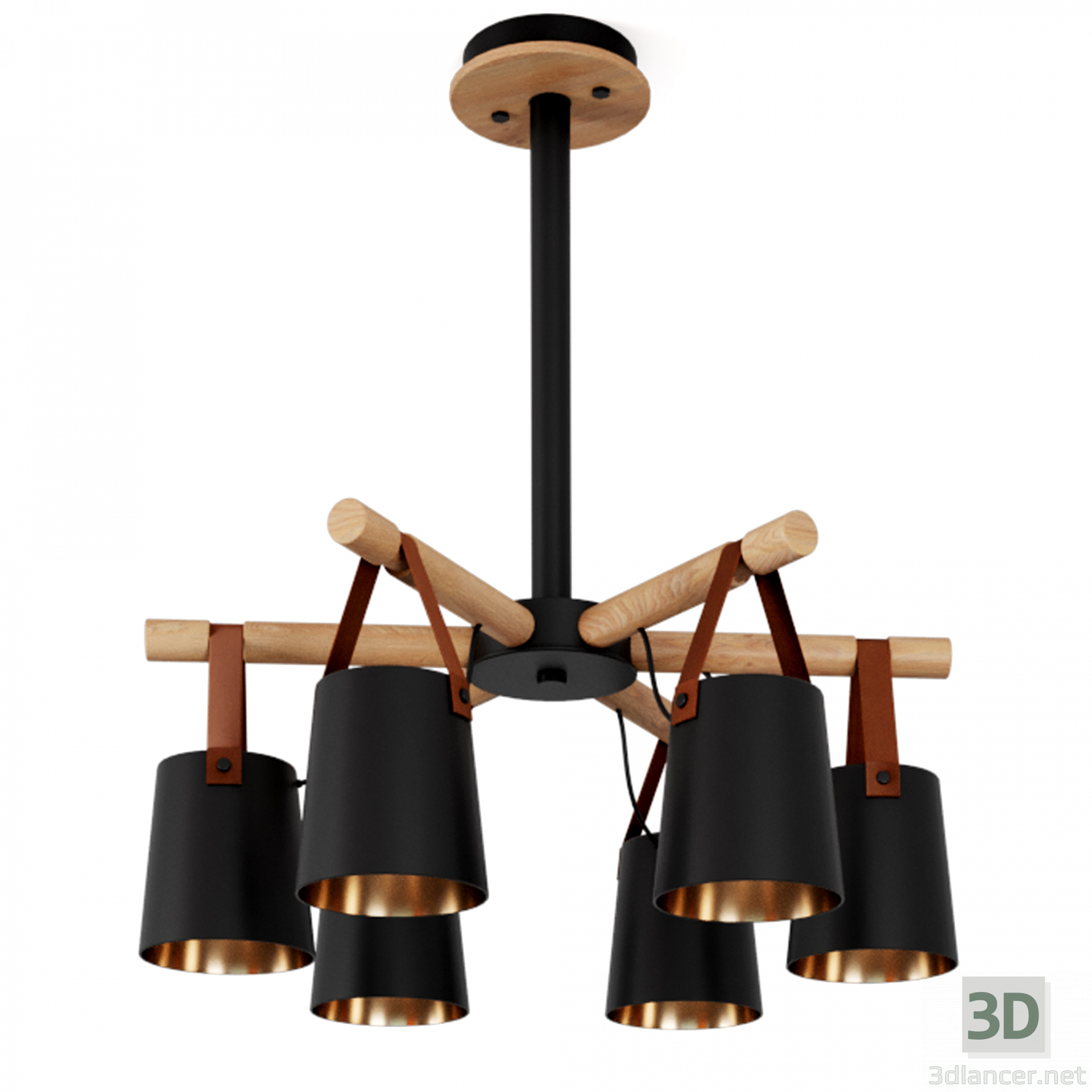 3d Modern Nordic Drop Down Pendant Chandelier 6 model buy - render