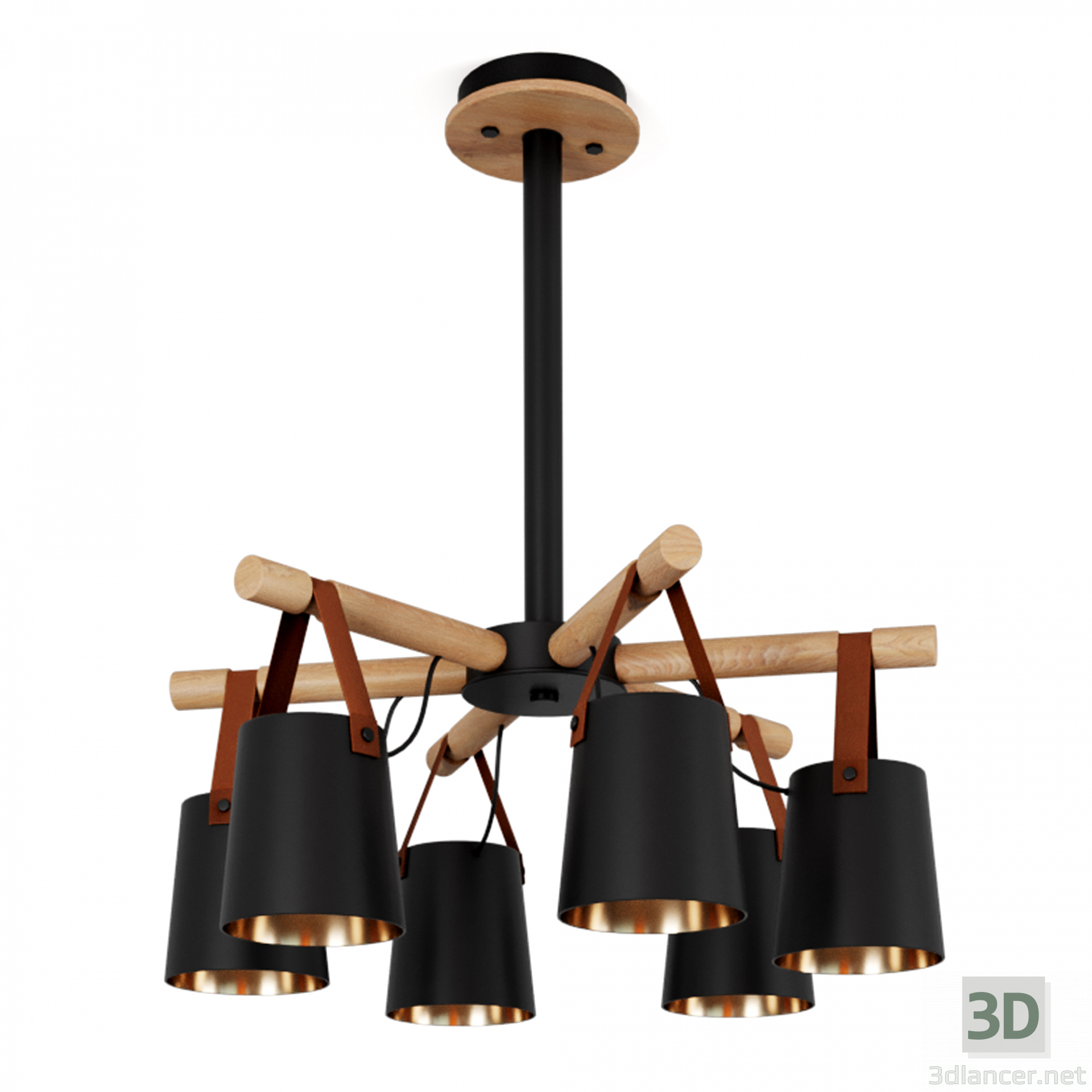 3d Modern Nordic Drop Down Pendant Chandelier 6 модель купити - зображення