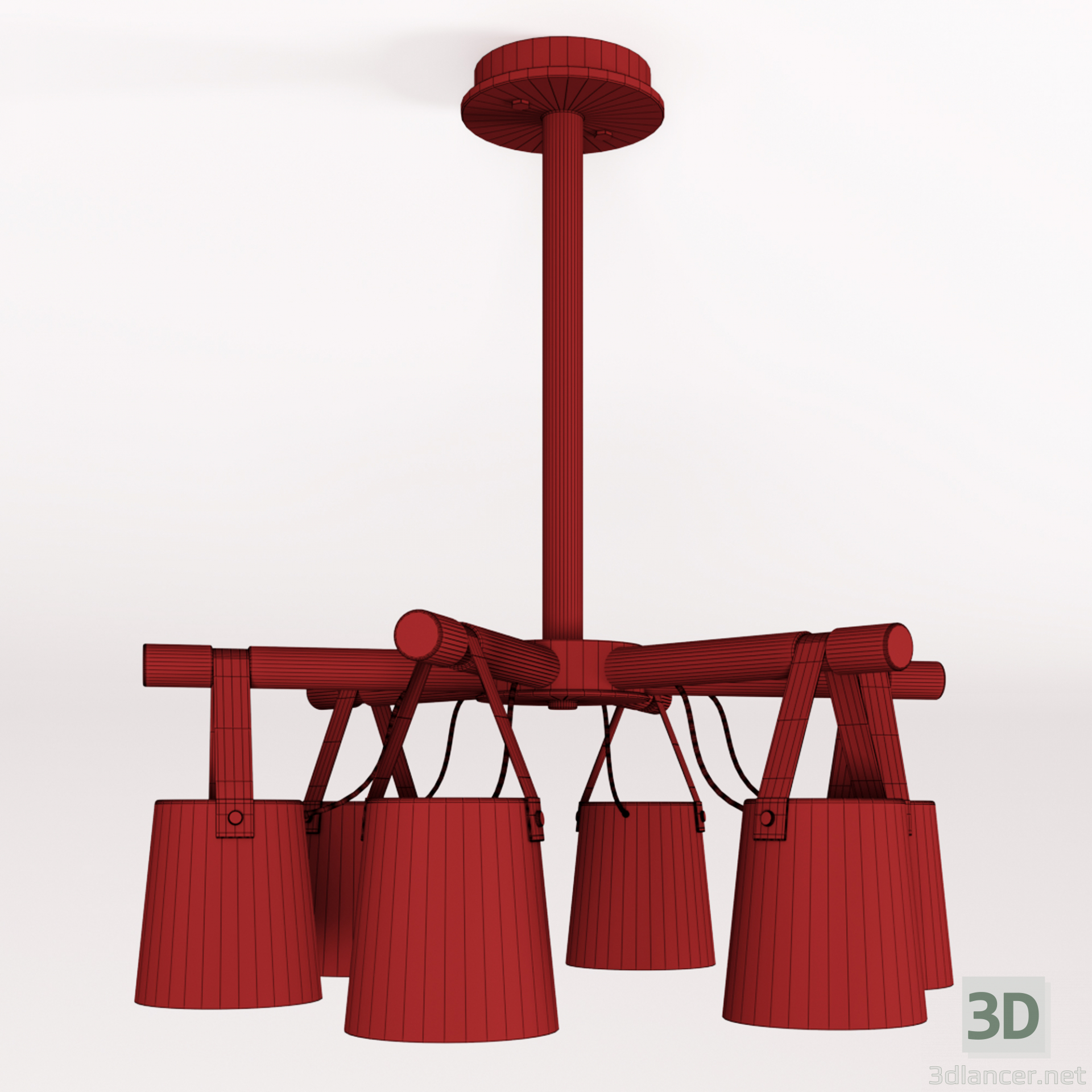 modello 3D di Lampadario moderno a sospensione a caduta nordica 6 comprare - rendering