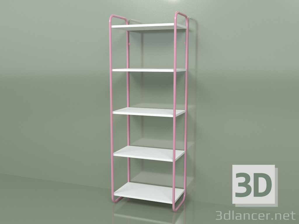 3d model Estantería estrecha (rosa) - vista previa