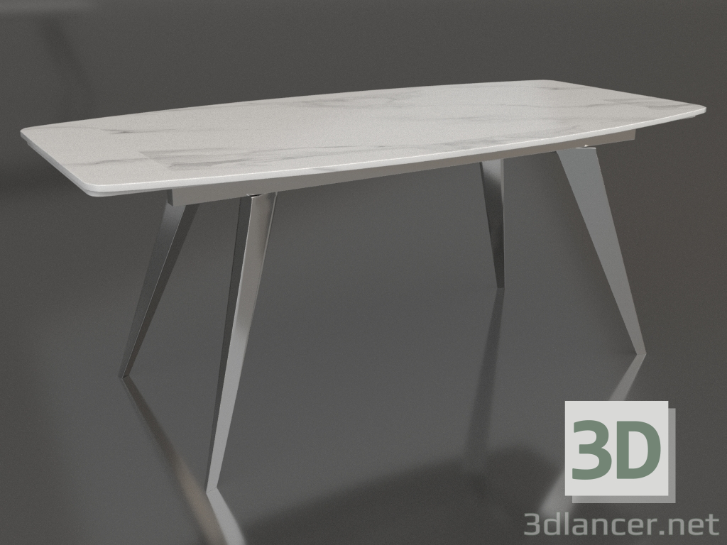 modèle 3D Table pliante Ramses 180-250 (marbre blanc-chrome) - preview