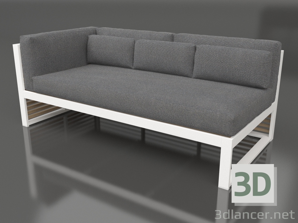 3d model Sofá modular sección 1 izquierda (Blanco) - vista previa