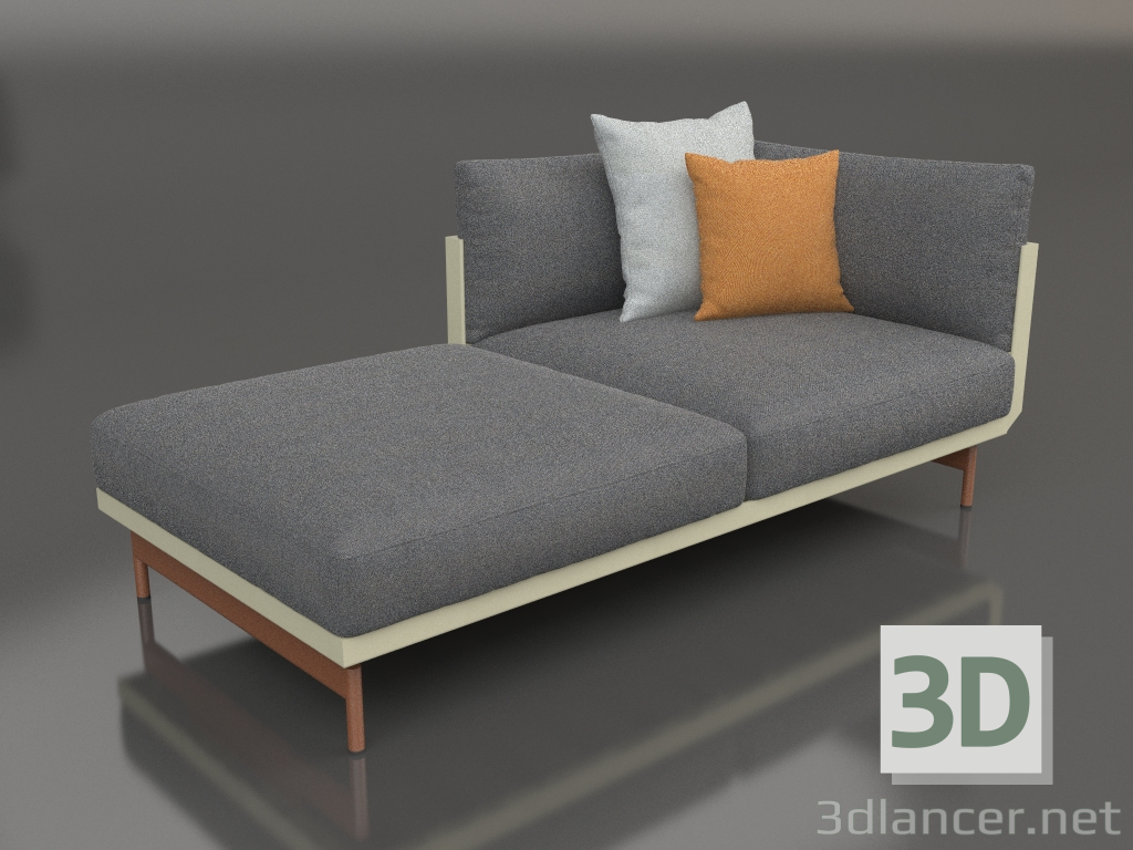 3d model Sofa module, section 2 left (Gold) - preview