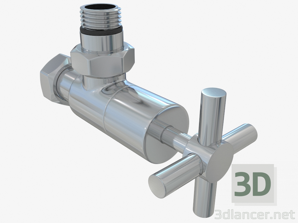 3D Modell Gatterwinkel (Kreuz) G 1/2 "HP x G 3/4" NG - Vorschau