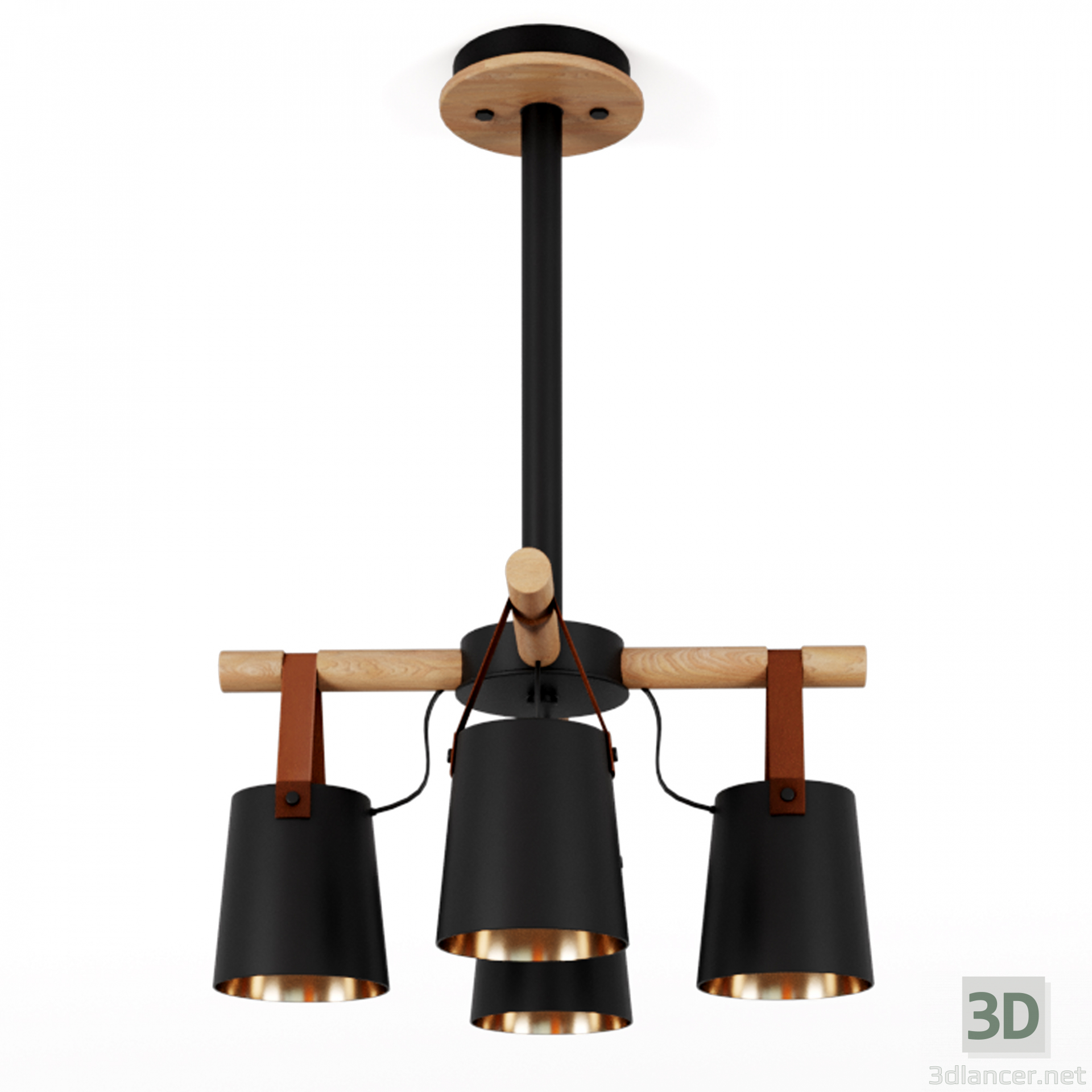 3d Modern Nordic Drop Down Pendant Chandelier 4 модель купить - ракурс