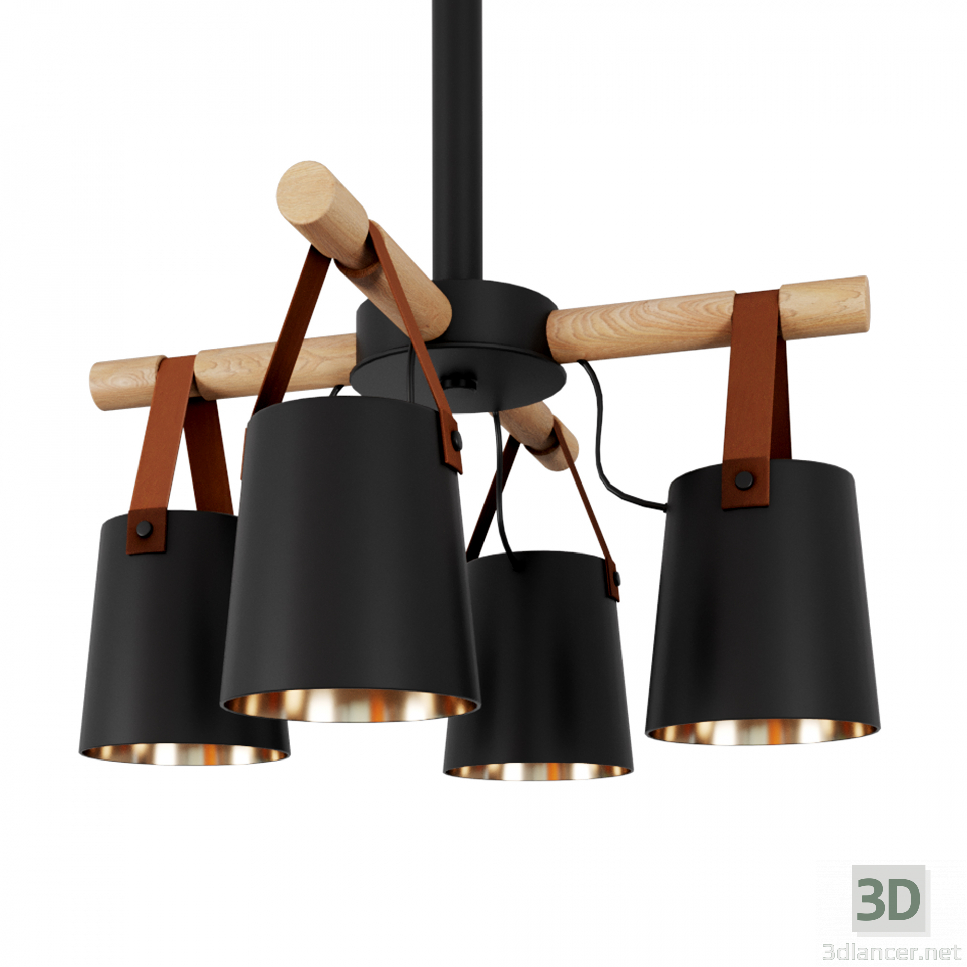 3d Modern Nordic Drop Down Pendant Chandelier 4 модель купить - ракурс