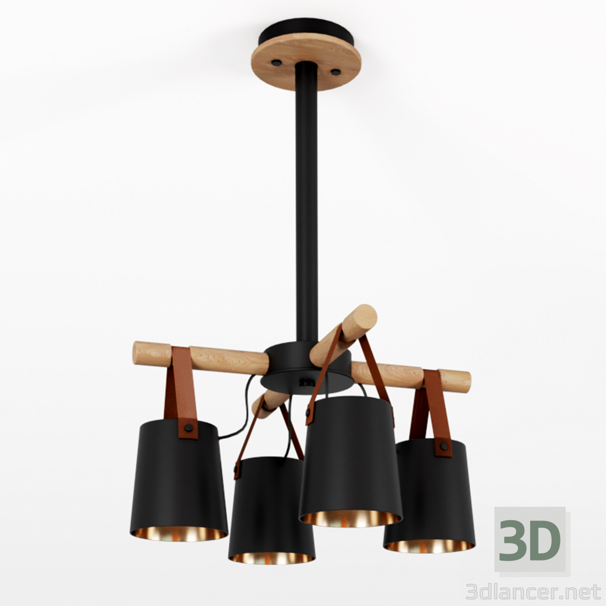 3d Modern Nordic Drop Down Pendant Chandelier 4 модель купить - ракурс