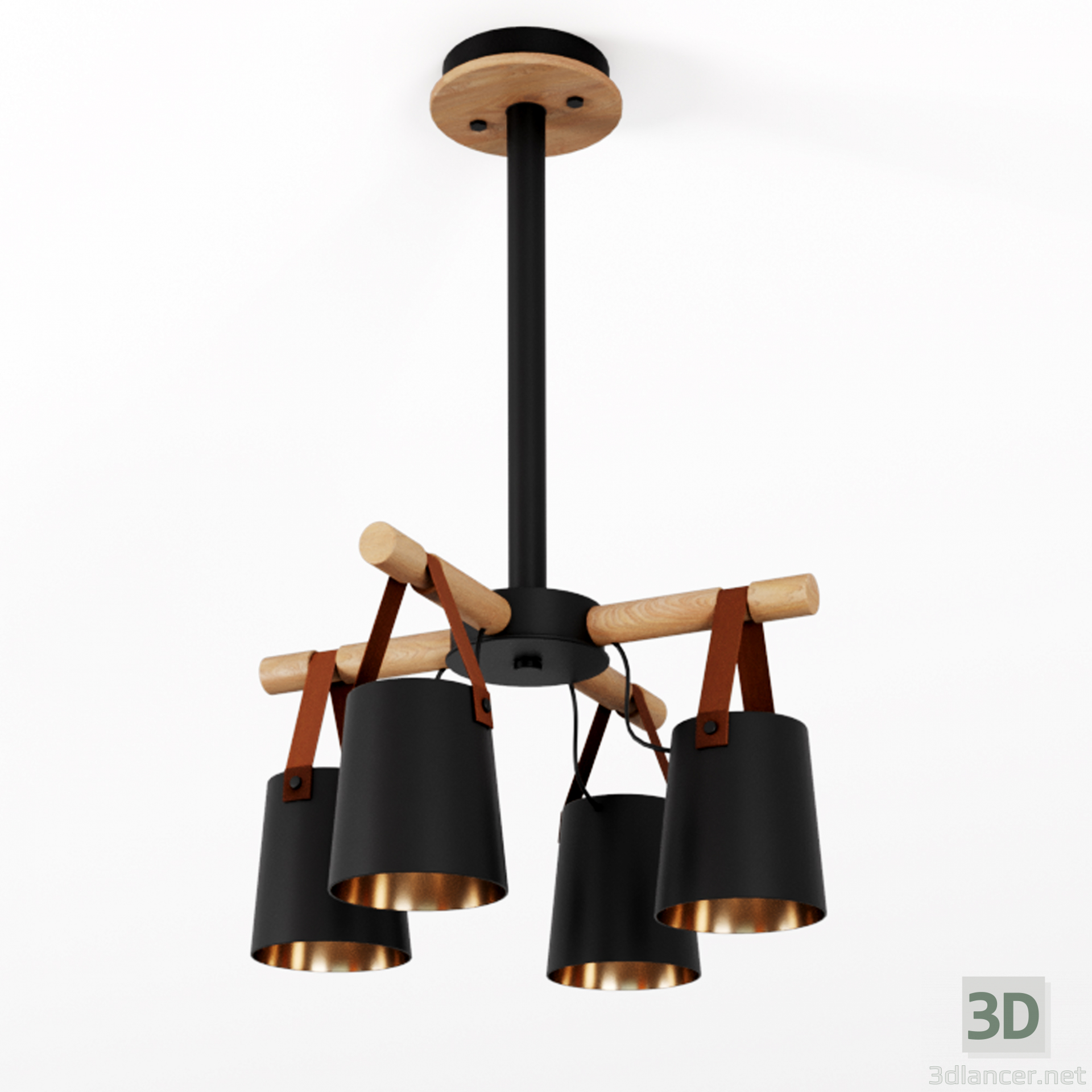 3d Modern Nordic Drop Down Pendant Chandelier 4 модель купить - ракурс