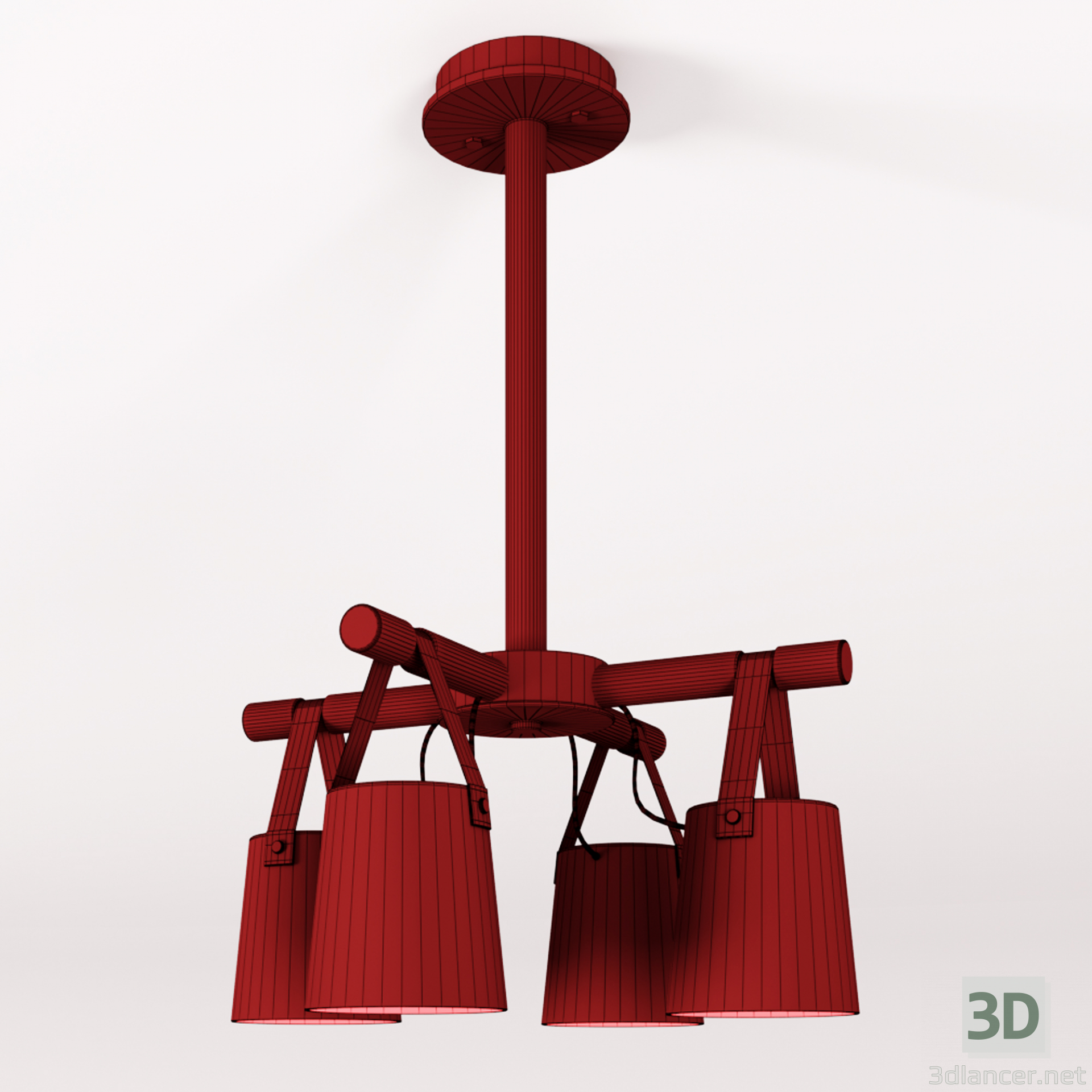 modello 3D di Lampadario moderno a sospensione a caduta nordica 4 comprare - rendering