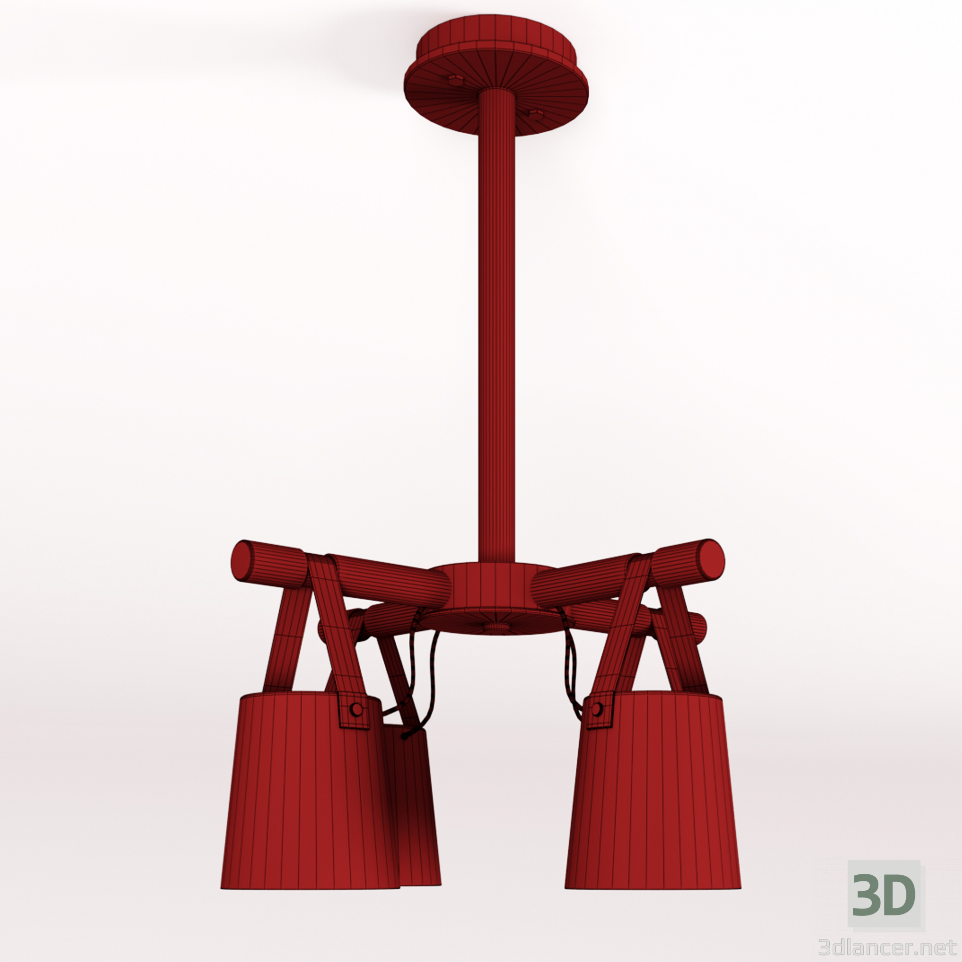 modello 3D di Lampadario moderno a sospensione a caduta nordica 4 comprare - rendering