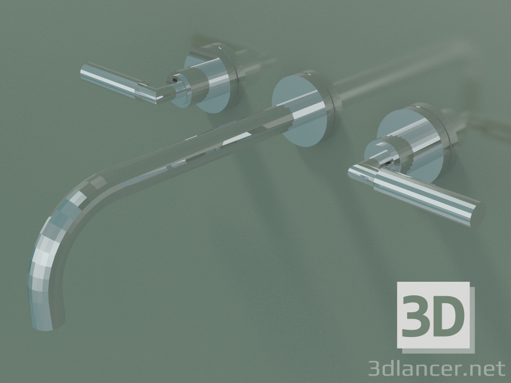 3d model Mezclador de lavabo de pared sin vaciador (36717882-000010) - vista previa